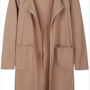 Women's Tan Cardigan Jacket Soft Suede Like Knit NWOT